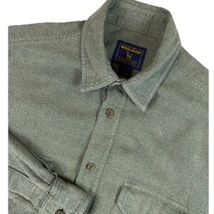 Woolrich Green Flannel Button Down Shirt Gorpcore‎ Cabin Heritage Long Sleeve Lg